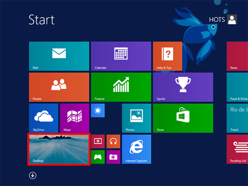 Windows 8.1 Start Screen, Desktop